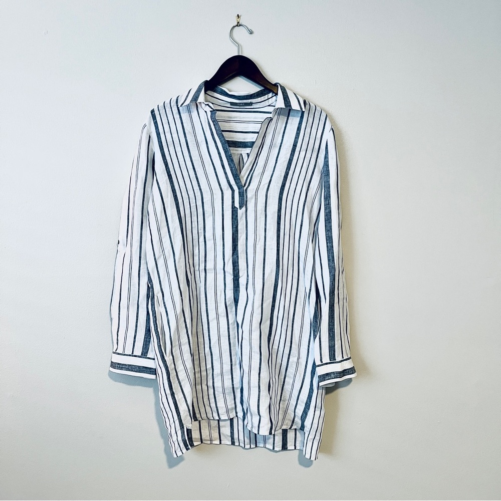 Tart Roll-Sleeve Loose Fit Linen Shirt Top Tunic